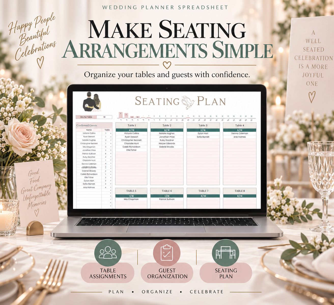 Wedding calendar spreadsheet